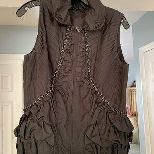 Elie Tahari Black Vest with Chain Accents